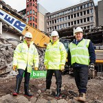 Going, going: City council leader Gordon Matheson (left) with John Burke, executive director of BAM Construct, and Martin Cooper, construction director at BAM Construction.