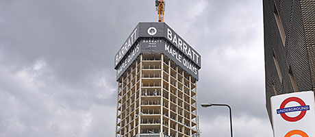 RMD Kwikform’s Ascent safety screen dramatically reduced the programme time at the 25-storey residential block in Canada Water, London.