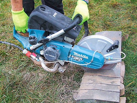 Stanton Bonna, a manufacturer of concrete and GRP products for the construction industry, has four petrol disc cutters running on every shift at its production facility in Derbyshire to cut the giant products to exact lengths.