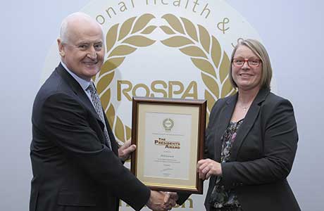 Michael Parker, RoSPA Vice Chairman and Allison Bentley, H&S Manager at Pick Everard.