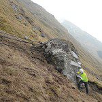 Restraint system secures boulder at Rest and be Thankful