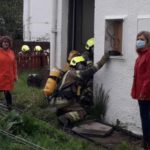 Fire training exercises held at Highland homes set for demolition