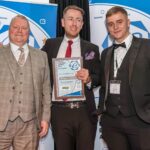A representative from SWIP (centre) with Procast’s David Chapman (left) and Ciaran Devaney