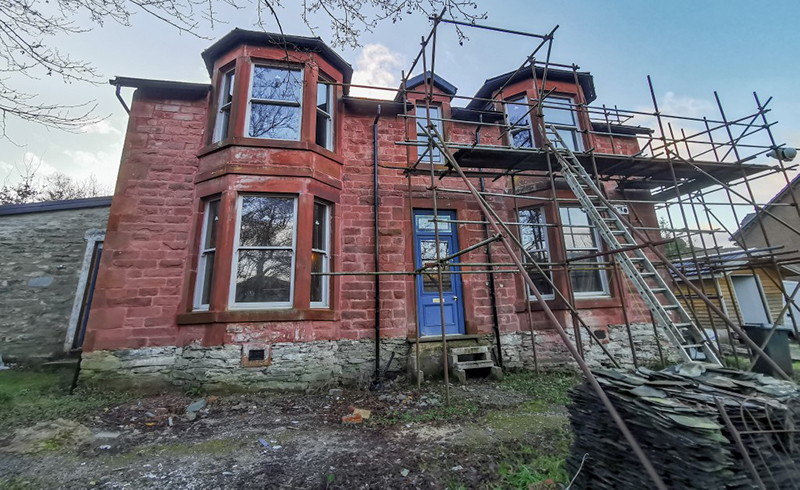 An empty home undergoing renovation work