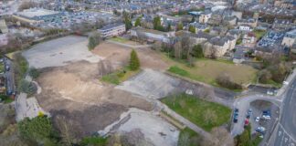 Aerial of Falkirk town hall project