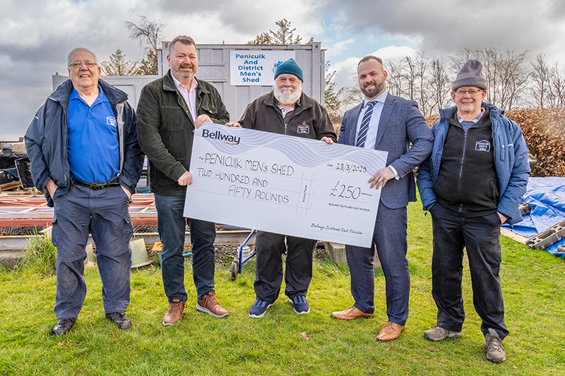 Bellway Homes donates to Penicuik and District’s Men's Shed