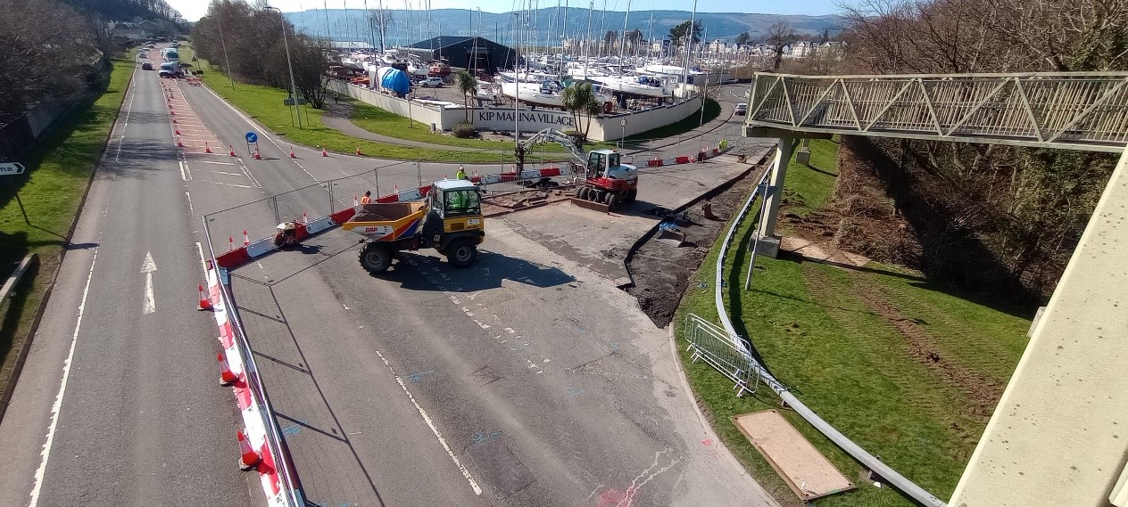 Construction work on road