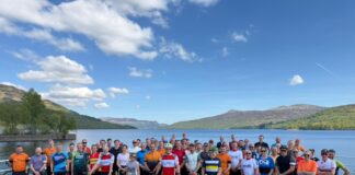 Group picture of cyclists