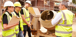 Workers on a construction site