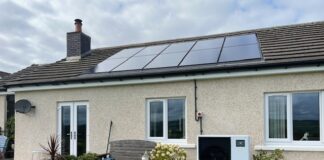 Home with air source heat pump