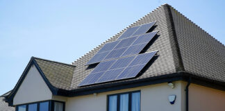 Solar panels on roof