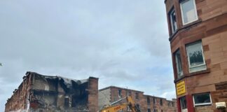 Flats being demolished