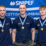 Scotland’s top plumbing and heating apprentices crowned SPAY 50 First Place Winners L-R: Arren John MacMillan (Renewable Technologies), Calum MacRitchie (SkillPLUMB Copper), Frazer Graham (Leadwork)