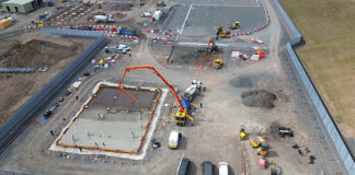 Drone view of Eccles Substation project