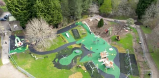 Aerial shot of park