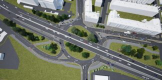 Aerial of the road