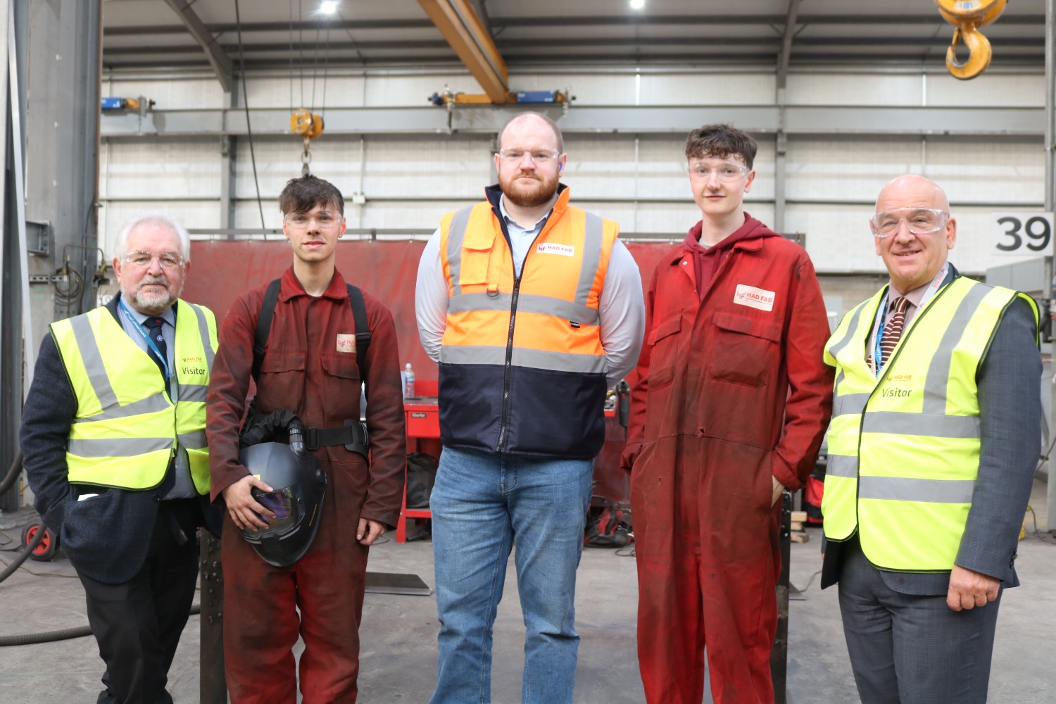 East Lothian Provost Councillor John McMillan, Luca Scott, Mark McDonald (Had Fab Manufacturing Manager), Rory Mclaughin, East Lothian Council Leader Councillor Norman Hampshire.