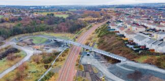 Aerial of bridge