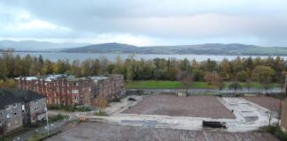 Aerial shot of site