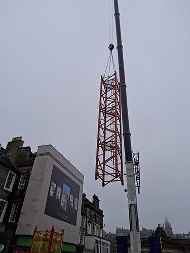 Tower crane in Edinburgh city centre