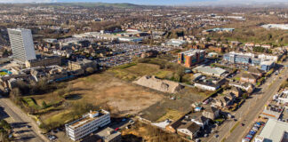 Aerial shot of site