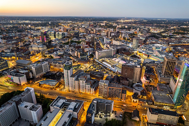 Aerial view of city