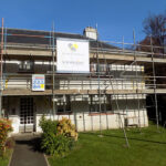 Home undergoing upgrade work with scaffolding around it