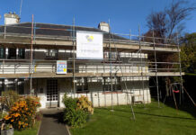 Union Technical to deliver upgrades to Edinburgh flats Home undergoing upgrade work with scaffolding around it
