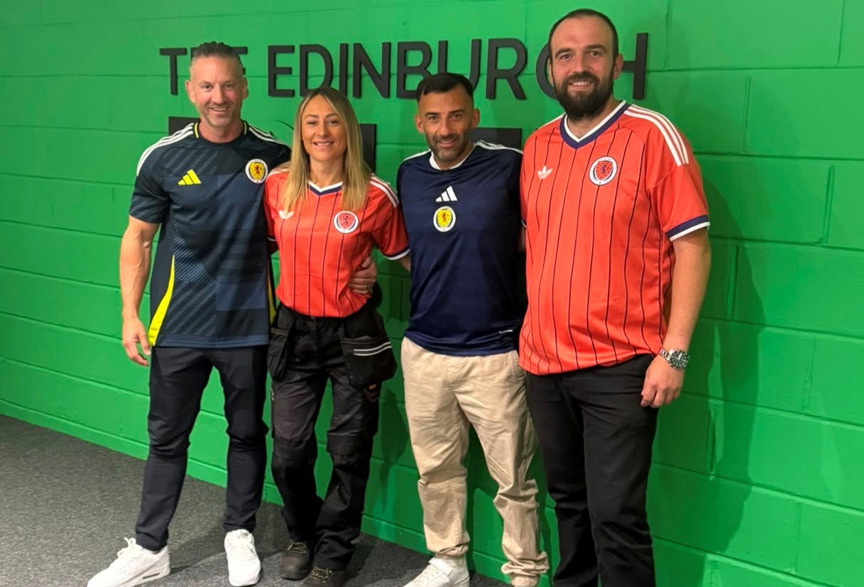 L-R: Dougie Bell, Annette Bell, Ewen Burgess and Conor Maguire
