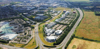 Aerial image of Edinburgh Park office building