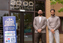 Prime Property founders John Morris (left) and Luis Guarin outside their Glasgow HQ