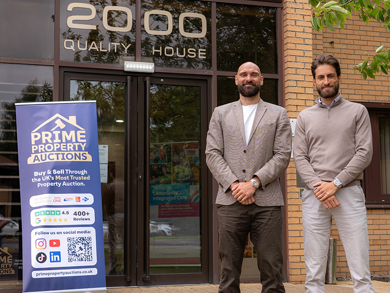 Prime Property founders John Morris (left) and Luis Guarin outside their Glasgow HQ