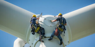 Wind turbine workers