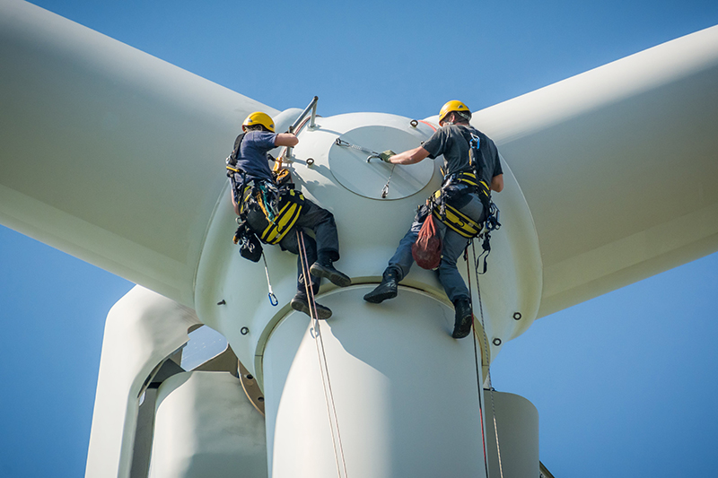 Wind turbine workers