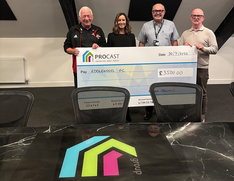 Large cheque being handed over following charity golf day