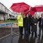 Praise for affordable homes in Denny Steve Bentley, Falkirk Council, tenant Laura Ross, Peter Shepherd from Mactaggart & Mickel Group, Margaret Burgess MSP and Neil Rutherford from Scottish Futures Trust.