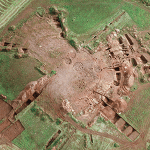 Evidence of the earliest use of steel uncovered in East Lothian An aerial photograph of the excavation at Broxmouth.