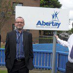 L-R Andrew Kennedy (Senior Projects Officer at Abertay Housing Association), Michael Dignan (RGU Built Environment lecturer) and Derek Black (Asset Manager at Abertay Housing Association).