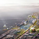 Aerial artist's impression of Eden Project Dundee