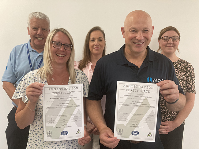 Automatic Door Suppliers Association ISO accreditation