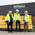 Oregon Timber Frame welcomes local MP to see Selkirk site expansion Peter Wade; John Lamont; and Kenny Dunkley