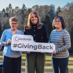 Caledonia Housing Association hails impact of new community fund Caledonia Housing Association staff Sharon Clark, Neighbourhood Officer, Faifley, Julie Cosgrove, Chief Executive, Lola Ross, Neighbourhood Officer, Perth City.