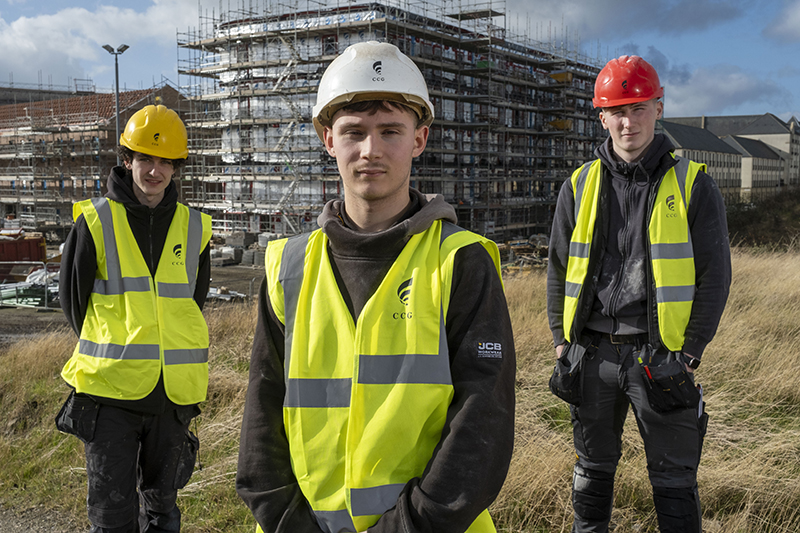 CCG apprentices Calvin (left); Innes (centre); and Elliot (right)