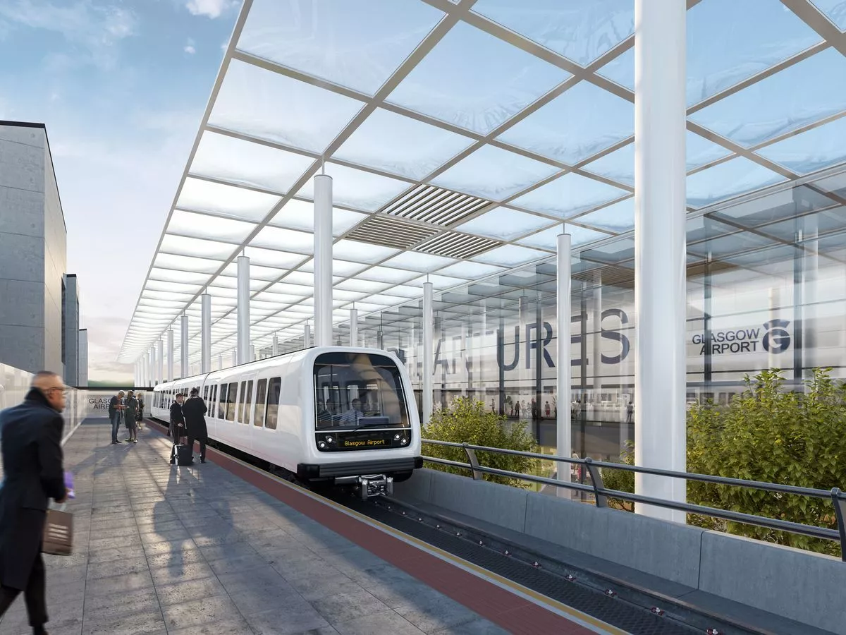 Artist's impression of Clyde Metro station at Glasgow Airport