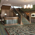 TJL appointed main contractor for revamp of historic clubhouse at Prestwick Golf Club CGI of Prestwick Golf Club reception