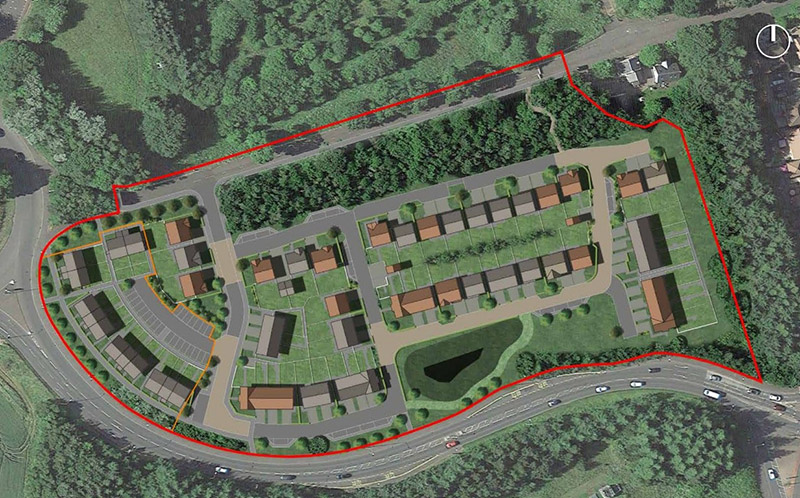Aerial view of Kirkton Road, Livingston