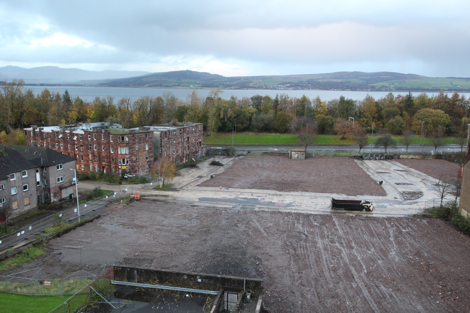 Aerial shot of site