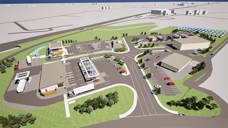 CGI of roadside development outside Errol