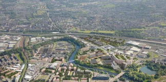 Aerial of the plans