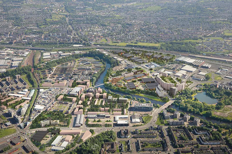 Aerial of the plans